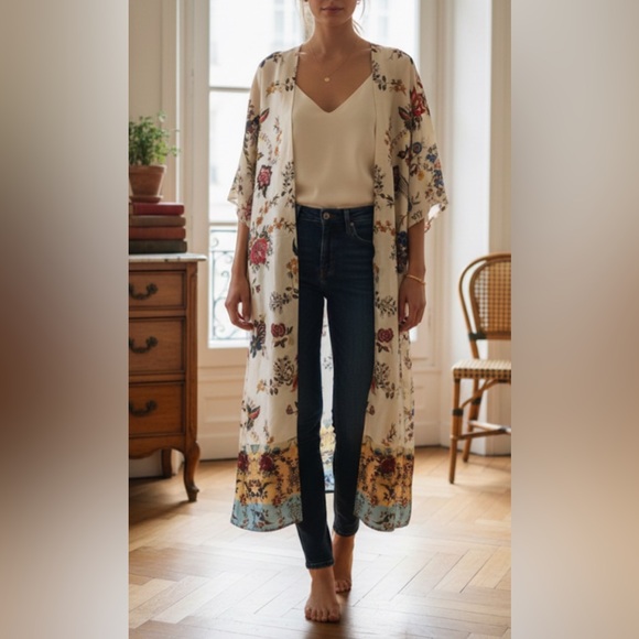 Zara Tops - NWT ZARA WOMAN ITALIAN FABRIC MULTICOLORED FULLY LINED PRINTED KIMONO. Size XS-S